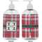 Red & Gray Plaid 16 oz Plastic Liquid Dispenser- Approval- White