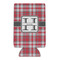 Red & Gray Plaid 16oz Can Sleeve - FRONT (flat)