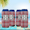 Red & Gray Plaid 16oz Can Sleeve - Set of 4 - LIFESTYLE