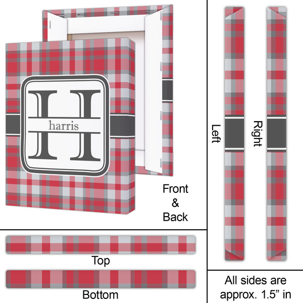 Red & Gray Plaid 16x20 - Canvas Print - Approval