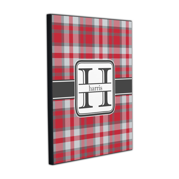 Custom Red & Gray Plaid Wood Prints (Personalized)