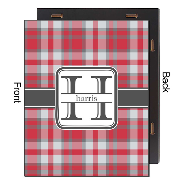 Red & Gray Plaid 16x20 Wood Print - Front & Back View