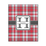 Red & Gray Plaid Wood Print - 16x20 (Personalized)