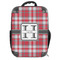 Red & Gray Plaid 18" Hard Shell Backpacks - FRONT