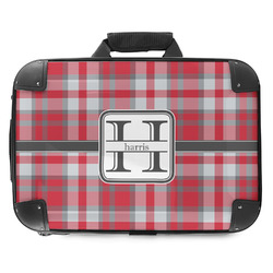 Red & Gray Plaid Hard Shell Briefcase - 18" (Personalized)