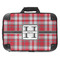 Red & Gray Plaid 18" Laptop Briefcase - FRONT