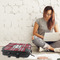 Red & Gray Plaid 18" Laptop Briefcase - LIFESTYLE