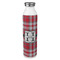 Red & Gray Plaid 20oz Stainless Steel Water Bottle - Full Print (Personalized)