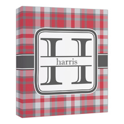Red & Gray Plaid Canvas Print - 20x24 (Personalized)