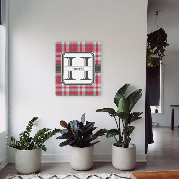 Red & Gray Plaid 20x24 - Canvas Print - In Context