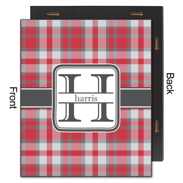 Red & Gray Plaid 20x24 Wood Print - Front & Back View