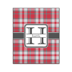 Red & Gray Plaid Wood Print - 20x24 (Personalized)
