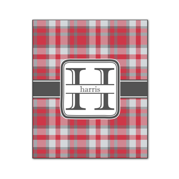Red & Gray Plaid 20x24 Wood Print - Front View