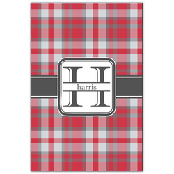 Red & Gray Plaid Wood Print - 20x30 (Personalized)