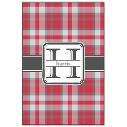 Red & Gray Plaid Wood Print - 20x30 (Personalized)