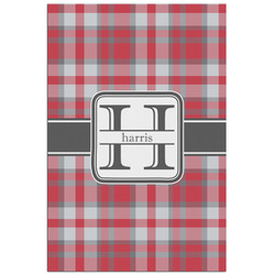 Red & Gray Plaid Poster - Matte - 24x36 (Personalized)