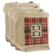Red & Gray Plaid 3 Reusable Cotton Grocery Bags - Front View