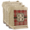 Red & Gray Plaid Reusable Cotton Grocery Bags - Set of 3 (Personalized)