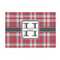 Red & Gray Plaid 4' x 6' Patio Rug (Personalized)