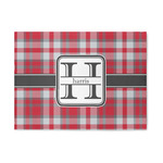 Red & Gray Plaid Area Rug (Personalized)