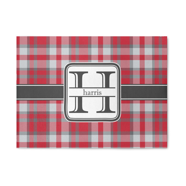 Custom Red & Gray Plaid Area Rug (Personalized)