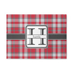 Red & Gray Plaid 5' x 7' Patio Rug (Personalized)
