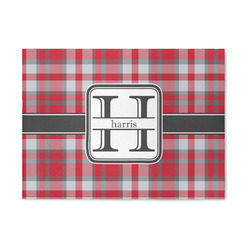 Red & Gray Plaid 5' x 7' Patio Rug (Personalized)