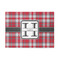 Red & Gray Plaid 5'x7' Patio Rug - Front/Main