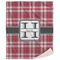 Red & Gray Plaid Sherpa Throw Blanket (Personalized)