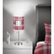 Red & Gray Plaid 7 inch drum lamp shade - in room