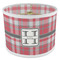 Red & Gray Plaid 8" Drum Lampshade - ANGLE Poly-Film