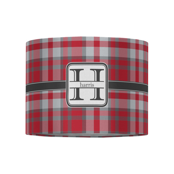 Red & Gray Plaid 8" Drum Lampshade - FRONT (Fabric)