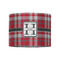 Red & Gray Plaid 8" Drum Lampshade - FRONT (Fabric)