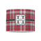 Red & Gray Plaid 8" Drum Lampshade - FRONT (Poly Film)