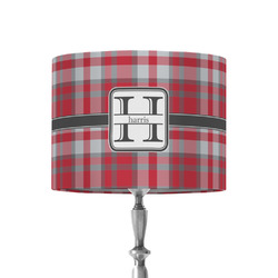 Red & Gray Plaid 8" Drum Lamp Shade - Fabric (Personalized)