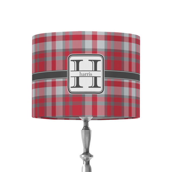 Custom Red & Gray Plaid 8" Drum Lamp Shade - Fabric (Personalized)