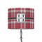 Red & Gray Plaid 8" Drum Lampshade - ON STAND (Fabric)