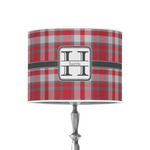 Red & Gray Plaid 8" Drum Lamp Shade - Poly-film (Personalized)
