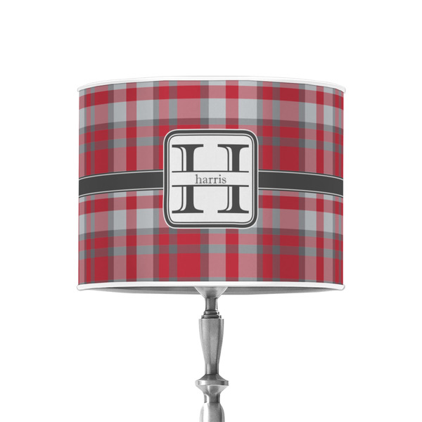 Custom Red & Gray Plaid 8" Drum Lamp Shade - Poly-film (Personalized)