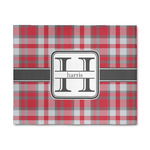 Red & Gray Plaid 8' x 10' Indoor Area Rug (Personalized)