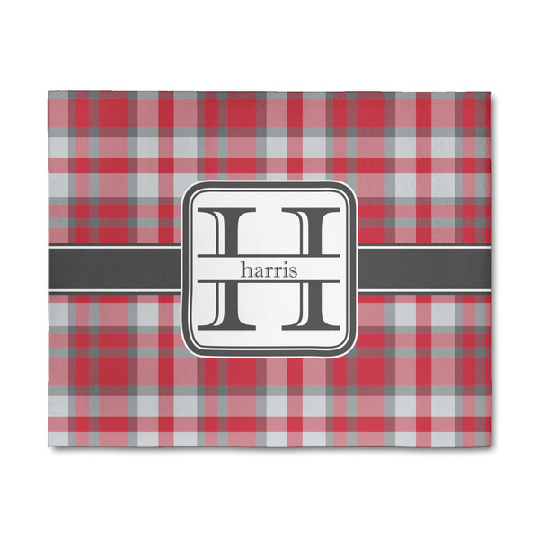 Custom Red & Gray Plaid 8' x 10' Indoor Area Rug (Personalized)