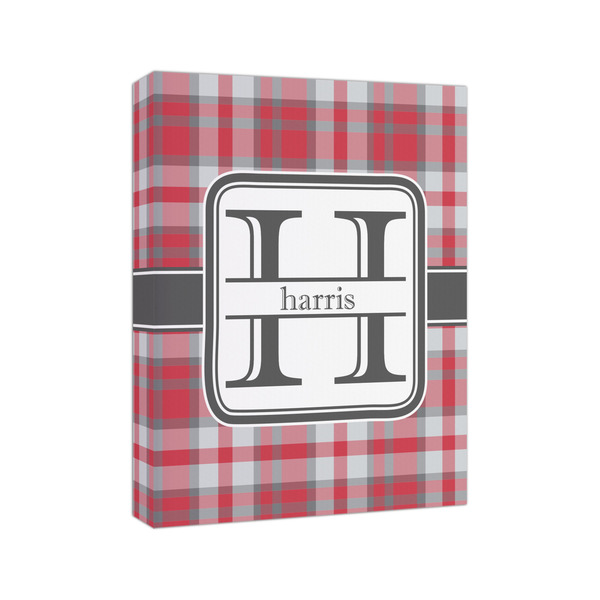 Red & Gray Plaid 8x10 - Canvas Print - Angled View