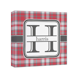 Red & Gray Plaid Canvas Print - 8x8 (Personalized)