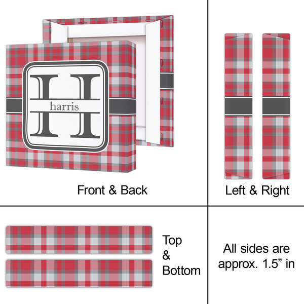 Red & Gray Plaid 8x8 - Canvas Print - Approval