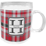 Red & Gray Plaid Acrylic Kids Mug (Personalized)