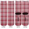 Red & Gray Plaid Adult Crew Socks - Double Pair - Front and Back - Apvl