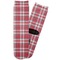 Red & Gray Plaid Adult Crew Socks - Single Pair - Front and Back