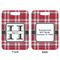 Red & Gray Plaid Aluminum Luggage Tag (Front + Back)