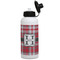 Red & Gray Plaid Aluminum Water Bottle - White Front