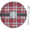 Red & Gray Plaid 8" Glass Appetizer / Dessert Plates - Single or Set (Personalized)